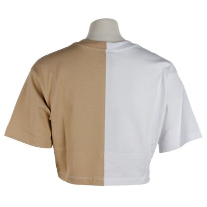 Comme Des Fuckdown - Beige Couture Logo Tee with Two-Tone Print