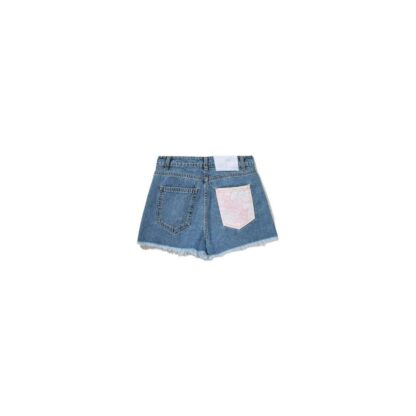 Comme Des Fuckdown - Edgy Denim Shorts with Abstract Print