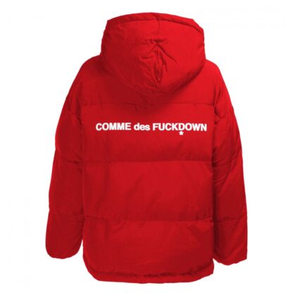 Comme Des Fuckdown - Chic Pink Puffer Jacket with Iconic Logo Print