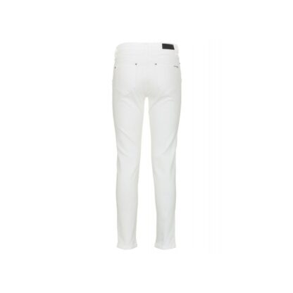 Imperfect - White High-Waisted Slim Denim Trousers