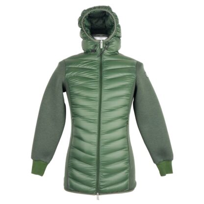 Centogrammi - Elegant Hooded Long Down Jacket in Dark Green