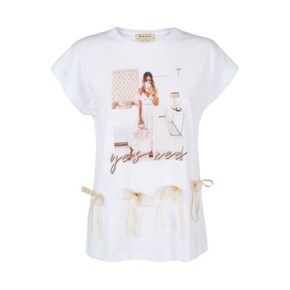 Yes Zee - White Cotton Women Top