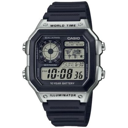 Ανδρικά Ρολόγια Casio ILLUMINATOR WORLDTIME Μαύρο Γκρι (Ø 40 mm)