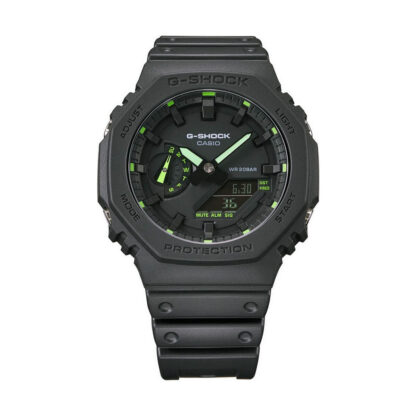 CASIO G-SHOCK Mod. GA-2100-1A3ER - Ανδρικά Ρολόγια Casio G-Shock OAK  Neon Green Index (Ø 45 mm)