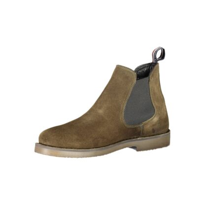 U.S. POLO ASSN. - Green Leather Men Ankle Boot