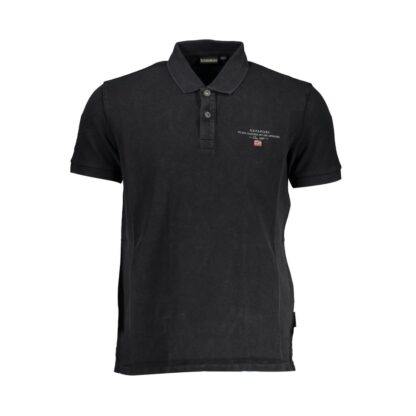 Napapijri - Black Cotton Men Polo Shirt