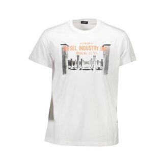 Diesel - White Cotton Men T-Shirt