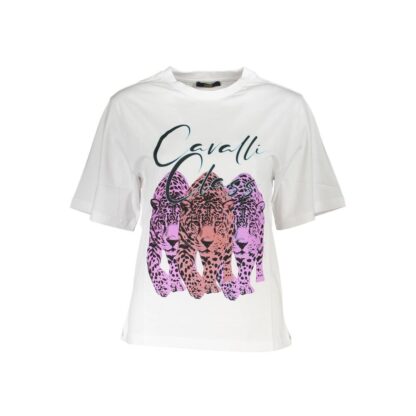 Cavalli Class - White Cotton Women T-Shirt