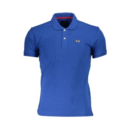 La Martina - Blue Cotton Men Polo Shirt