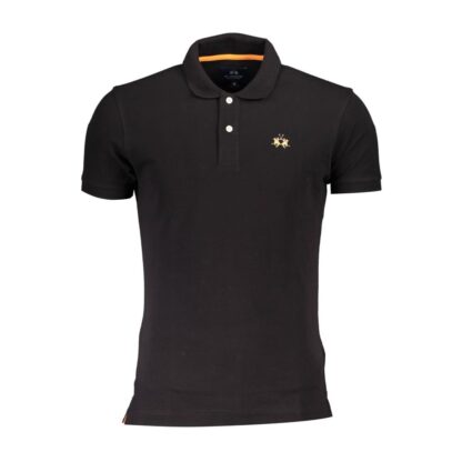 La Martina - Black Cotton Men Polo Shirt