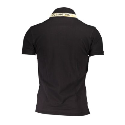 La Martina - Black Cotton Men Polo Shirt