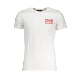 Cavalli Class White Cotton Men T-Shirt