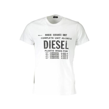 Diesel - White Cotton Men T-Shirt