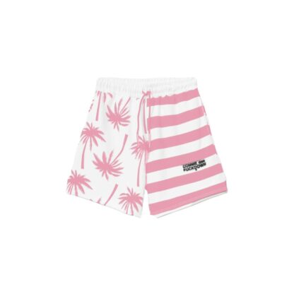 Comme Des Fuckdown - Chic Pink Striped Drawstring Shorts