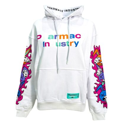 Pharmacy Industry - Chic Cotton Hoodie with Graphic Sleeve Prints