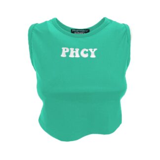 Pharmacy Industry - Sleek Sleeveless Lycra Top with Chest Logo