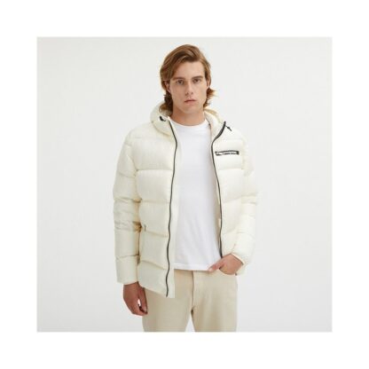 Centogrammi - Elegant White Hooded Down Jacket