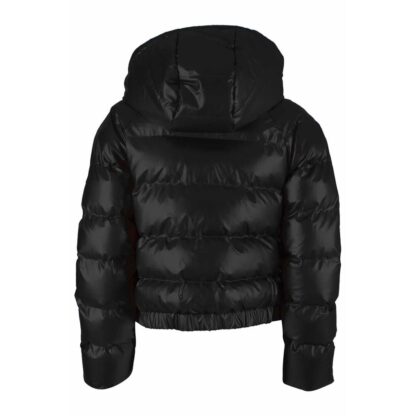 Yes Zee - Chic Black Hooded Jacket with Logo Detail