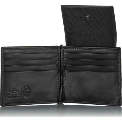 La Martina - Black Leather Men Wallet