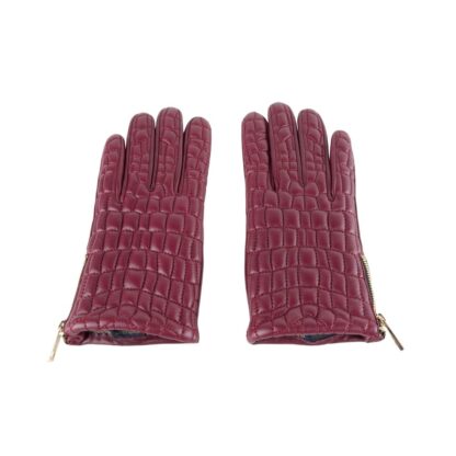 Cavalli Class - Elegant Burgundy Lambskin Gloves