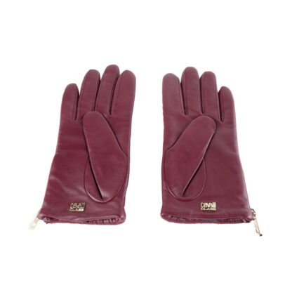 Cavalli Class - Elegant Burgundy Lambskin Gloves