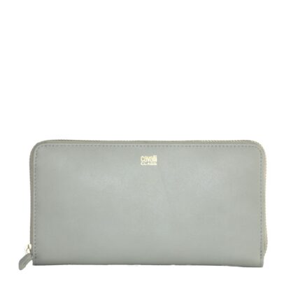 Cavalli Class - Elegant Grey Calfskin Wallet for Her