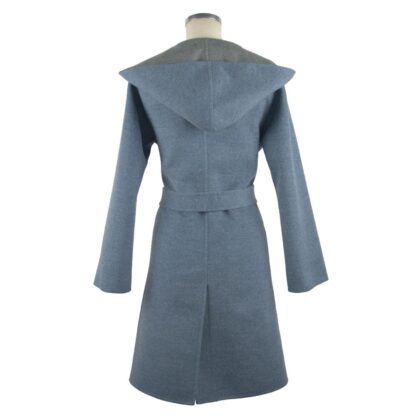 Made in Italy - Italian Elegance Two-Tone Wool Coat with Hood