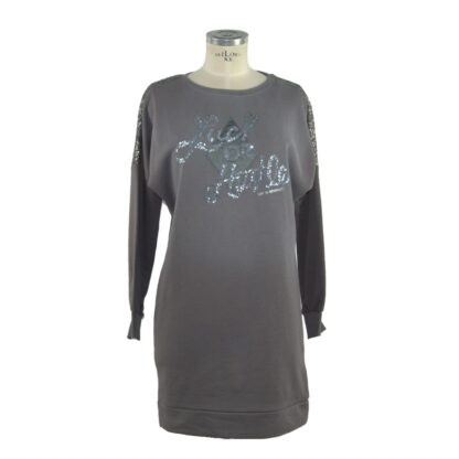 Imperfect - Gray Cotton Women Sweatshirt Dress