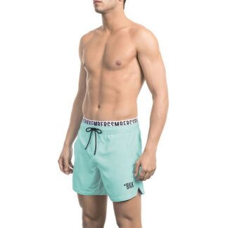 Bikkembergs - Light Blue Polyester Men Swim Shorts