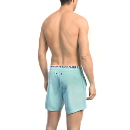 Bikkembergs - Light Blue Polyester Men Swim Short