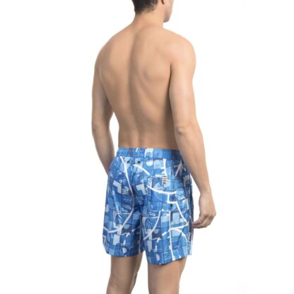 Bikkembergs - Light Blue Polyester Men Swim Short