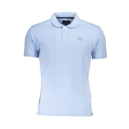 La Martina - Light Blue Cotton Men Polo Shirt