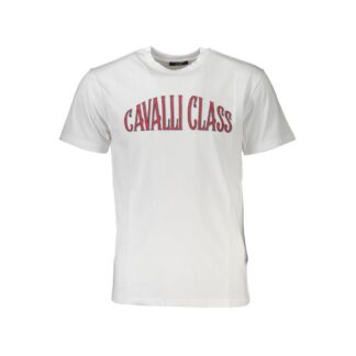 Cavalli Class - White Cotton Men T-Shirt