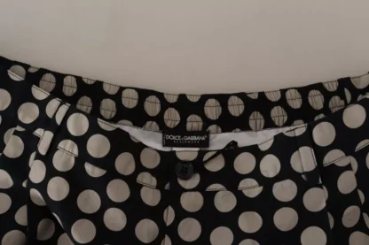 Dolce & Gabbana Black White Polka Dots Cotton Linen Shorts