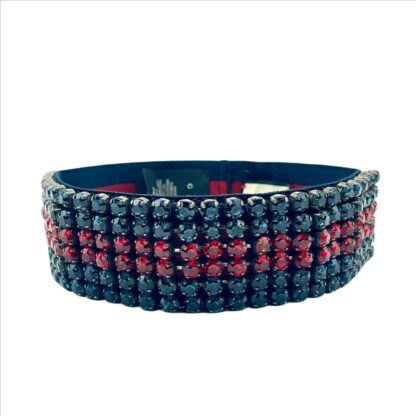 Gucci - Gucci Women's Blue/Red Web Elastic Headband with Crystals