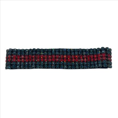 Gucci - Gucci Women's Blue/Red Web Elastic Headband with Crystals