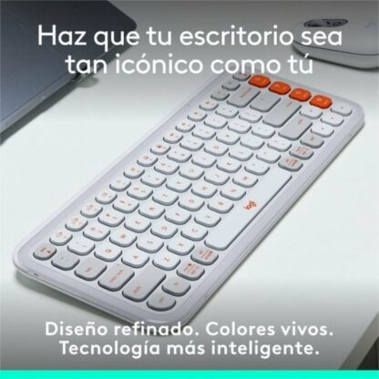 Πληκτρολόγιο Logitech Pop Icon Λευκό Ισπανικό Qwerty QWERTY