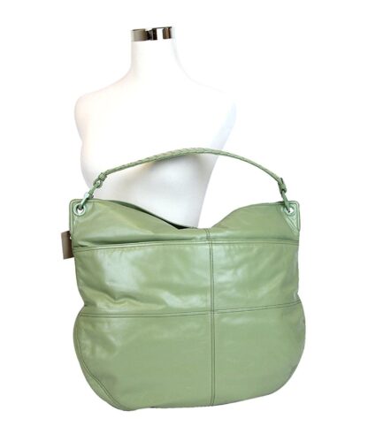 Bottega Veneta - Bottega Veneta Women Green Leather Hobo Woven Detail Bag