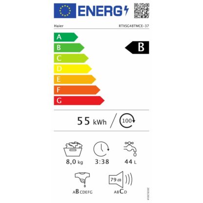 Haier RTXSG48TMCE-37 washing machine - Πλυντήριο ρούχων RTXSG48TMCE/37 1400 rpm 8 kg Λευκό