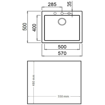 Νεροχύτη με Ένα Κύπελλο Teka Forsquare 50.40 TG Λευκό