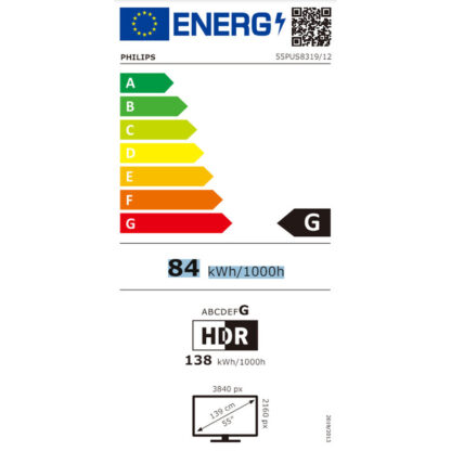 Smart TV Philips 55PUS8319/12 4K Ultra HD 55" LED HDR HDR10 Μαύρο 139,7 cm