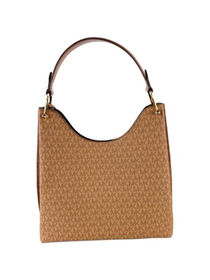 Michael Kors - Joan Large Signature Leather Slouchy Shoulder Bag Handbag (Luggage Multi Signature)