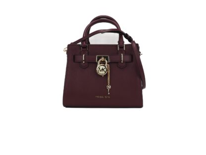 Michael Kors - Hamilton Small Grained Leather Satchel Crossbody Bag Handbag (Merlot Solid)