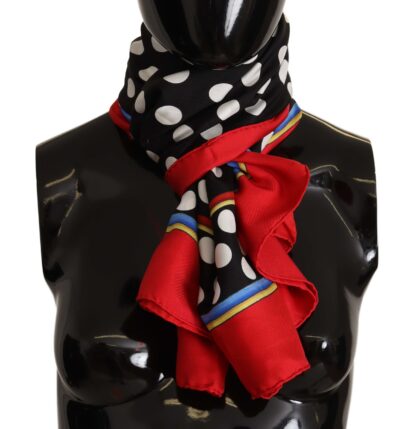 Dolce & Gabbana - Elegant Polka Dot Silk Square Scarf