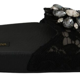 Dolce & Gabbana - Elegant Black Silk Rose Heeled Sandals