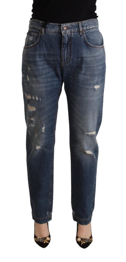 Dolce & Gabbana - Chic Embroidered Boyfriend Fit Denim Jeans