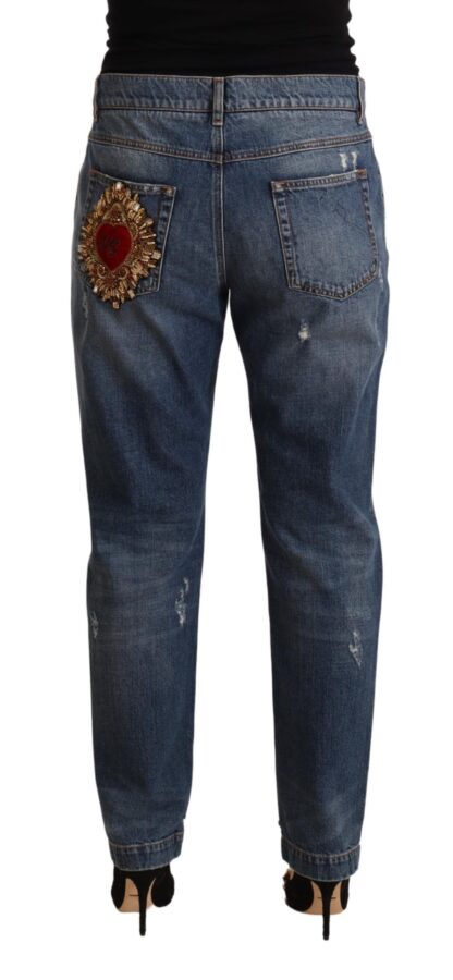 Dolce & Gabbana - Chic Embroidered Boyfriend Fit Denim Jeans