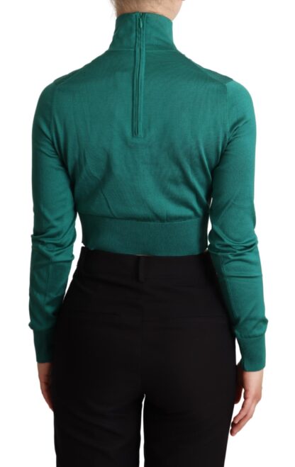 Dolce & Gabbana - Elegant Turtleneck Silk Cropped Sweater