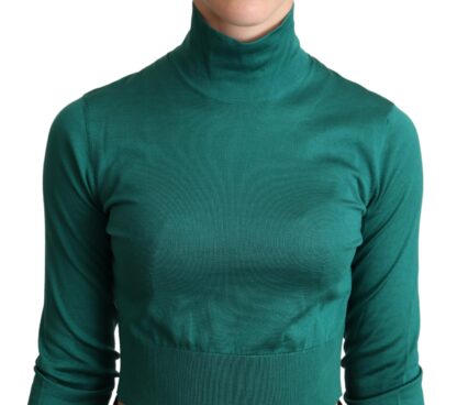 Dolce & Gabbana - Elegant Turtleneck Silk Cropped Sweater