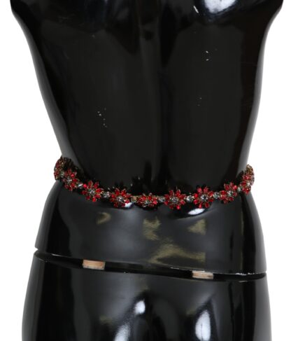 Dolce & Gabbana - Elegant Crystal-Embellished Leather Belt